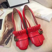 Gucci Calf Leather Mid-heel Pump Red 461947 VS01451