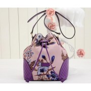 Gucci Camouflage Leather Bucket Bag 354228 Purple VS08409