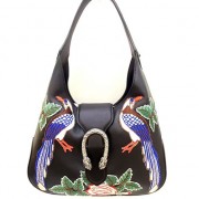 Gucci Dionysus Embroidered Leather Hobo Bag Black 446687 VS05897