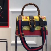 Gucci Dionysus Embroidered Leather Top Handle Bag Gold 448075 VS03498