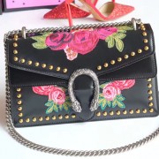 Gucci Dionysus Embroidered Shoulder Bag Black 400249 VS08443