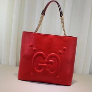 Gucci Embossed GG Leather Tote Red 453561 VS08618