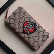 Gucci Embroidered Kingsnake and Heart Zip Around Wallet 456863 VS05294