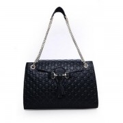 Gucci Emily Guccissima Leather Chain Shoulder Bags 295403 Black VS08489