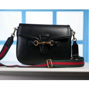 Gucci Emily Nappa Leather Shoulder Bag 370835 Black VS08066