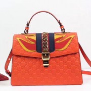 Gucci Flames Sylvie Gucci Signature Bag Orange 431665 VS00570