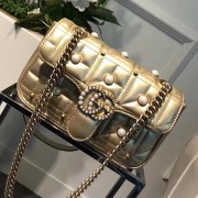 Gucci GG Marmont Matelasse Shoulder Bag Gold 443497 VS05773