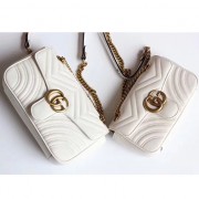 Gucci GG Marmont Matelasse Shoulder Bag White 443497 VS04835