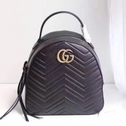 Gucci GG Marmont Quilted Leather Backpack Black 476671 VS03375