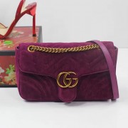 Gucci GG Marmont Velvet Shoulder Bag Purple 443497 VS04319