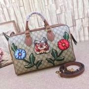 Gucci GG Supreme Canvas Top Handle Bag with Embroideries 409527 VS06699