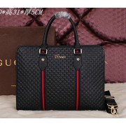Gucci Guccissima Leather Business Briefcase G283 Black VS08634