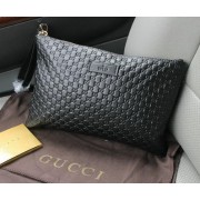 Gucci Guccissima Leather Clutch G66232 Black VS09313