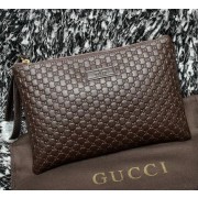 Gucci Guccissima Leather Clutch G66232 Brown VS08943