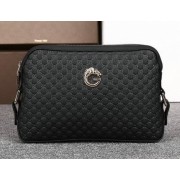 Gucci Guccissima Leather Mens Clutch G88132 Black VS07550