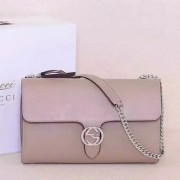 Gucci Interlocking Leather Shoulder Bag 387604 Apricot VS00016
