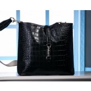 Gucci Jackie Croco Leather Hobo Bag 362898 Black VS00174