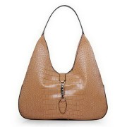 Gucci Jackie Croco Leather Hobo Bag 362968 Wheat VS03631