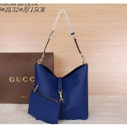 Gucci Jackie Grainy Leather Hobo Bag G3525 Blue VS08918