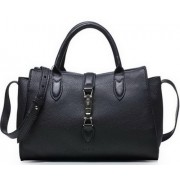 Gucci Jackie Original Leather Top Handle Bag 365460 Black VS06914