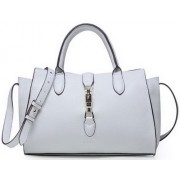 Gucci Jackie Original Leather Top Handle Bag 365460 White VS02780