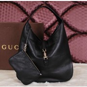 Gucci Jackie Soft Leather Hobo Bag 362968 Black VS03172