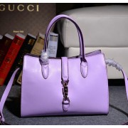 Gucci Jackie Soft Leather Top Handle Bag 365460 Lavender VS08143