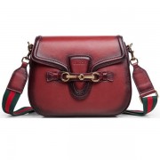 Gucci Lady Web Calfskin Leather Shoulder Bags 383848 Burgundy VS03071