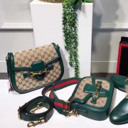 Gucci Lady Web Original GG Canvas Shoulder Bag Green 383848 VS03819