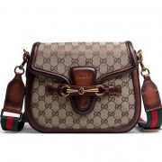Gucci Lady Web Original GG Canvas Shoulder Bags 383848 Brown VS05382