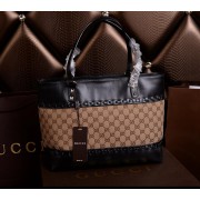 Gucci Laidback Crafty Canvas Tote Bags 339000 Black VS05128