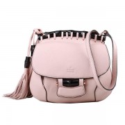 Gucci Nouveau Fringe Original Leather Shoulder Bag 347100 Light Pink VS01801