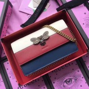 Gucci Queen Margaret Leather Mini Bag Red and Blue 476079 VS00022