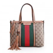 Gucci Rania Original GG Canvas Top Handle Bag 353114 Apricot VS09299