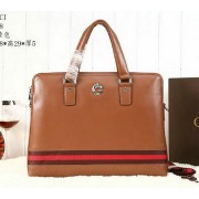 Gucci Smooth Leather Business Briefcase G8558 Wheat VS01790