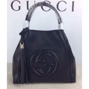 Gucci Soho Grainy Leather Shoulder Bags 336751 Black VS07463