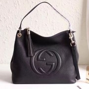 Gucci Soho Leather Hobo Bag Black 408825 VS03048