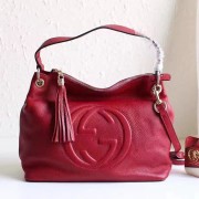 Gucci Soho Leather Hobo Bag Red 408825 VS04758