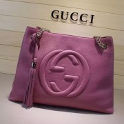 Gucci Soho Leather Shoulder Bag Pink 308982 VS07558