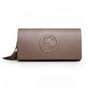 Gucci Soho Original Leather Clutch 336753 Khaki VS01836