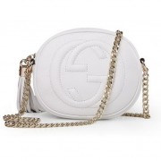 Gucci Soho Original Leather mini Chain Bag 353965 White VS00277