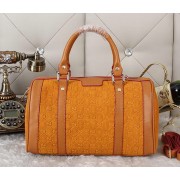 Gucci Suede Leather Medium Boston Bag 247205 Wheat VS01522