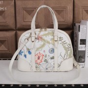 Gucci Vintage Linen Top Handle Bag 309617 White VS02283