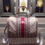 Gucci Vintage Web Embroidered Bag Pink 406868 VS09321