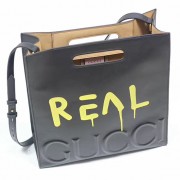 Gucci XL Leather GucciGhost Tote with Real Print 414476 VS07961