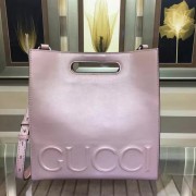 Gucci XL Leather Tote Bag Pink 409378 VS08670