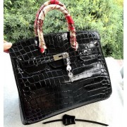 Hermes Birkin 30CM Tote Bags Croco Leather H30CO Black VS02790