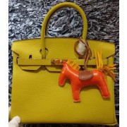 Hermes Birkin 30CM Tote Bags Litchi Leather H30LI Lemon VS09347