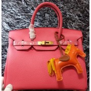 Hermes Birkin 30CM Tote Bags Litchi Leather H30LI Pink VS01974