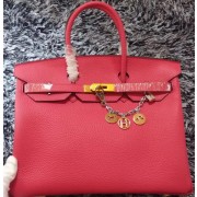 Hermes Birkin 35CM Tote Bag Litchi Leather HB35GL Rose VS09317